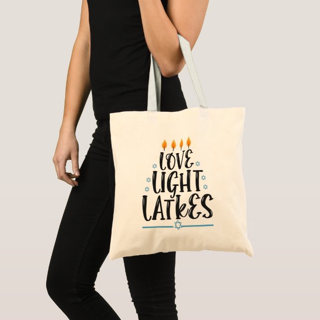 Bolsa Tote Love Light Trava Feriado Judaico Engraçado Hanukka (Frente (produto))
