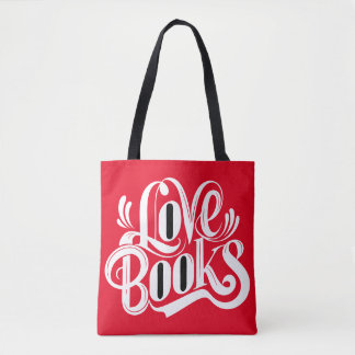 Bolsa Tote Love Livros Design Calliográfico