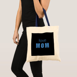 Bolsa Tote Love Mom Blue Baby Shower Tote Bag