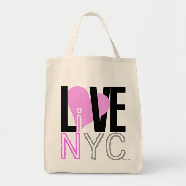 Bolsa Tote Love NYC Live In NYC Bag Pink (Frente)