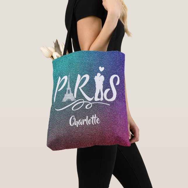 Bolsa Tote Love Paris Eiffel Tower Super Legal Personalizado (Close Up)
