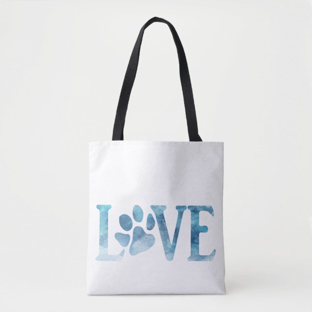 Bolsa Tote Love Paw Blue (Frente)