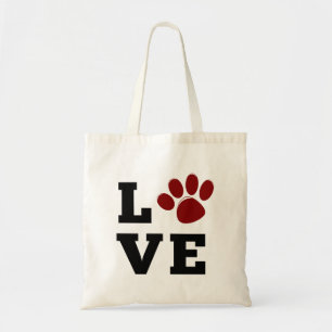 Bolsa Tote Love Paw Print Amante de os animais Dog Lover Foto