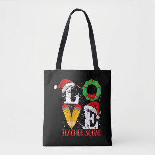 Bolsa Tote Love Teacher Squad, Engraçado Professor Natal