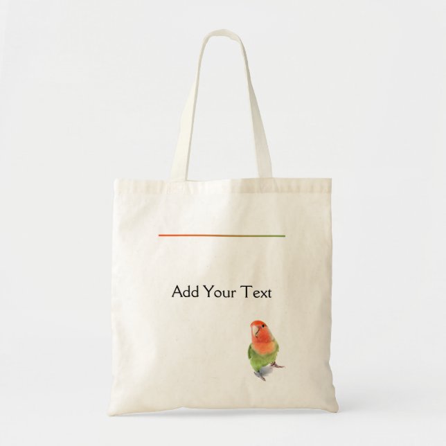 Bolsa Tote Lovebird no branco (Frente)