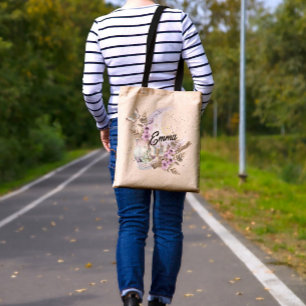 Bolsa Tote Lua Anêmona de Lavanda Mística de Boho Personaliza