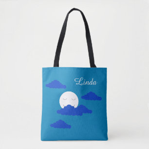 Bolsa Tote Lua ao Crepúsculo Cedo: Azul