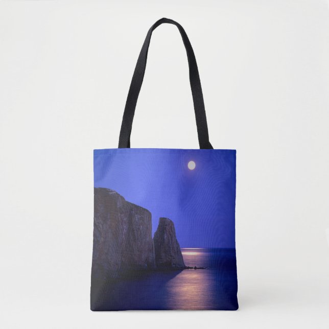 Bolsa Tote Lua ao Crepúsculo | Rocha Perce Costa Gaspe Quebec (Frente)