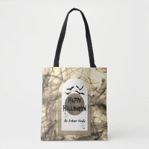 Bolsa Tote Lua Branca Negra Moderna, Feliz Dia das Bruxas
