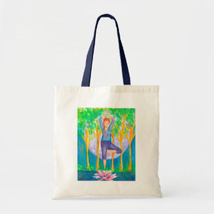 Bolsa Tote Lua cheia da mulher da ioga
