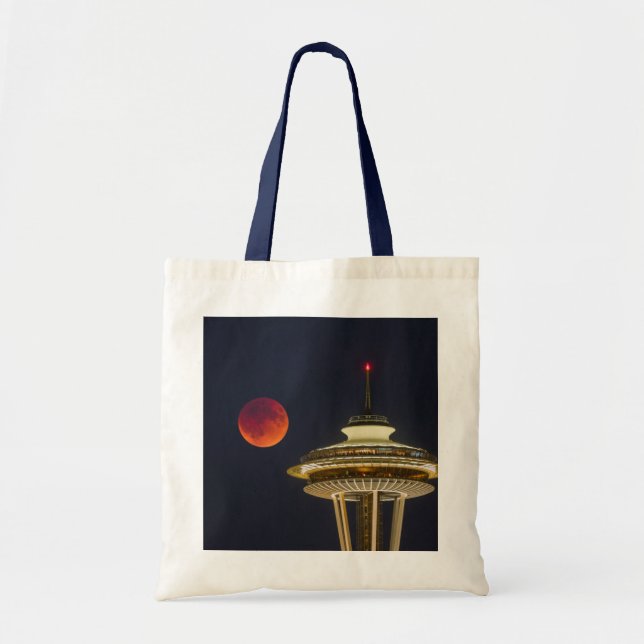 Bolsa Tote Lua de Sangue | Agulha Espacial de Seattle (Frente)