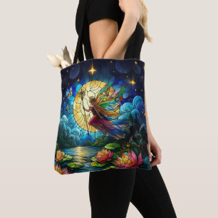 Bolsa Tote Lua de Vidro Colorido Fada de Voo