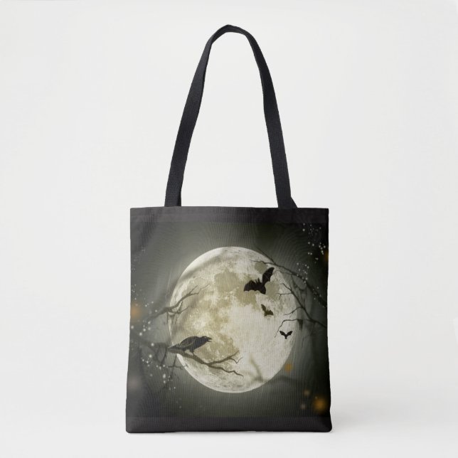 Bolsa Tote Lua e Crow Halloween Tob Bag (Frente)