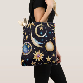 Bolsa Tote Lua E Estrelas Celestiais