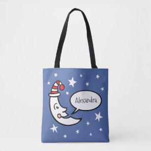 Bolsa Tote Lua e estrelas personalizadas