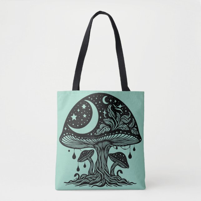 Bolsa Tote Lua e Stars Cogumelo (Frente)