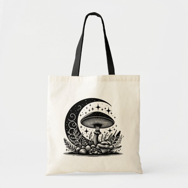 Bolsa Tote Lua e Stars Cogumelo (Frente)