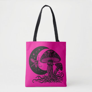 Bolsa Tote Lua e Stars Cogumelo