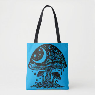 Bolsa Tote Lua e Stars Cogumelo