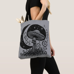Bolsa Tote Lua e Stars Cogumelo