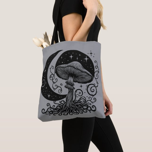 Bolsa Tote Lua e Stars Cogumelo (Close Up)