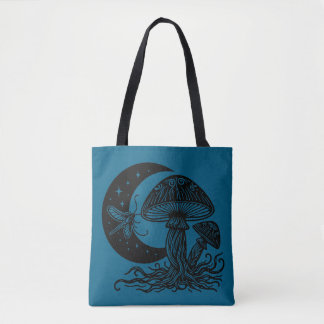 Bolsa Tote Lua e Stars Cogumelo