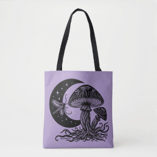 Bolsa Tote Lua e Stars Cogumelo