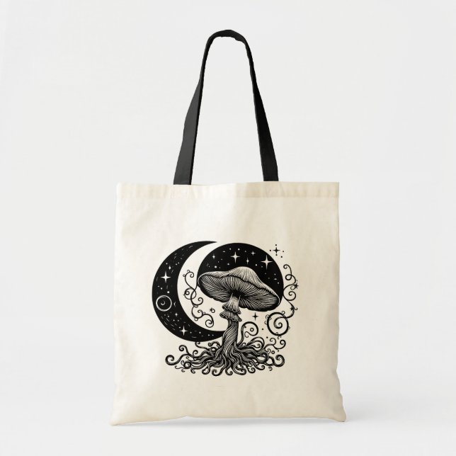 Bolsa Tote Lua e Stars Cogumelo (Frente)