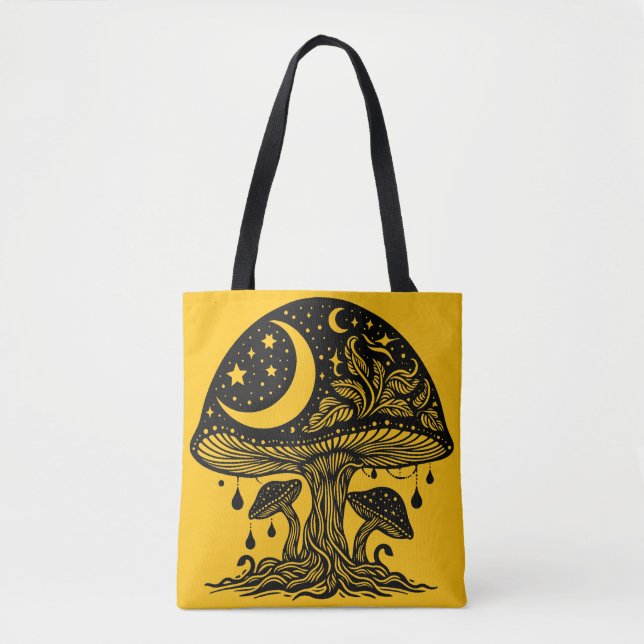 Bolsa Tote Lua e Stars Cogumelo (Frente)