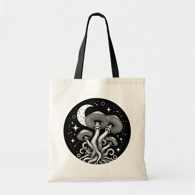 Bolsa Tote Lua e Stars Cogumelo (Frente)