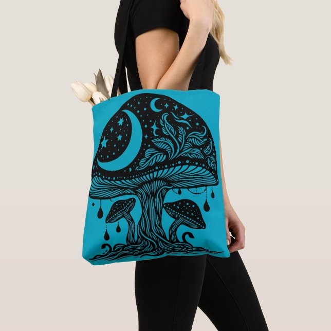 Bolsa Tote Lua e Stars Cogumelo (Close Up)