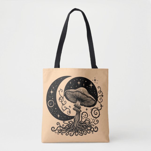 Bolsa Tote Lua e Stars Cogumelo (Frente)