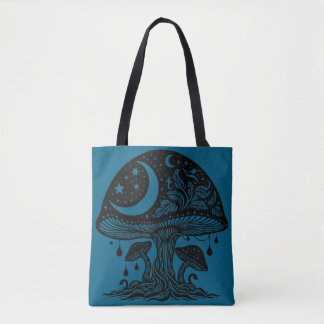 Bolsa Tote Lua e Stars Cogumelo