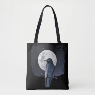 Bolsa Tote Lua Fria do Corvo da Floresta