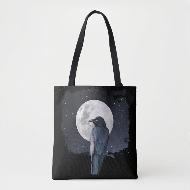 Bolsa Tote Lua Fria do Corvo da Floresta (Frente)