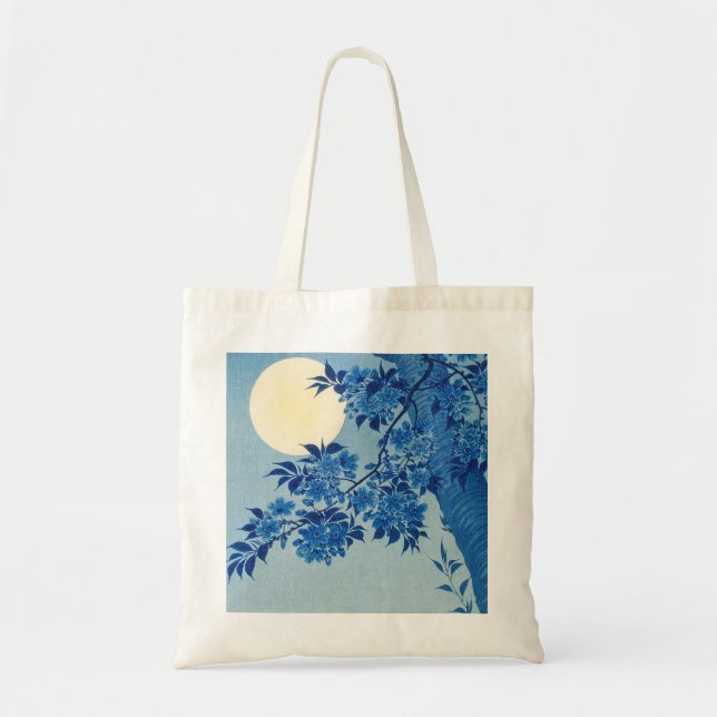 Bolsa Tote Lua Noite Noite de Lua Azul Árvore (Frente)