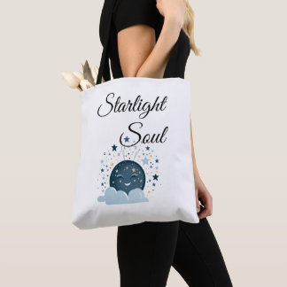 Bolsa Tote lua sorridente com mulheres noturnas sonhadoras e