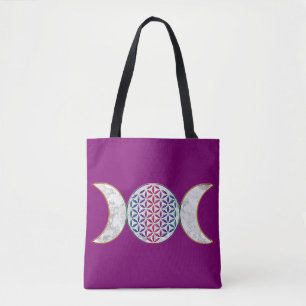 Bolsa Tote Lua Tripla Mágica - Flor Espirituosa Da Vida 2