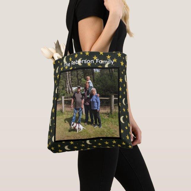 Bolsa Tote Luases e Estrelas de Imagem Personalizada (Close Up)