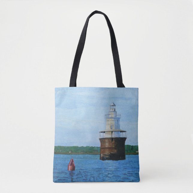 Bolsa Tote Lubec Channel Lighthosue Painting (Frente)