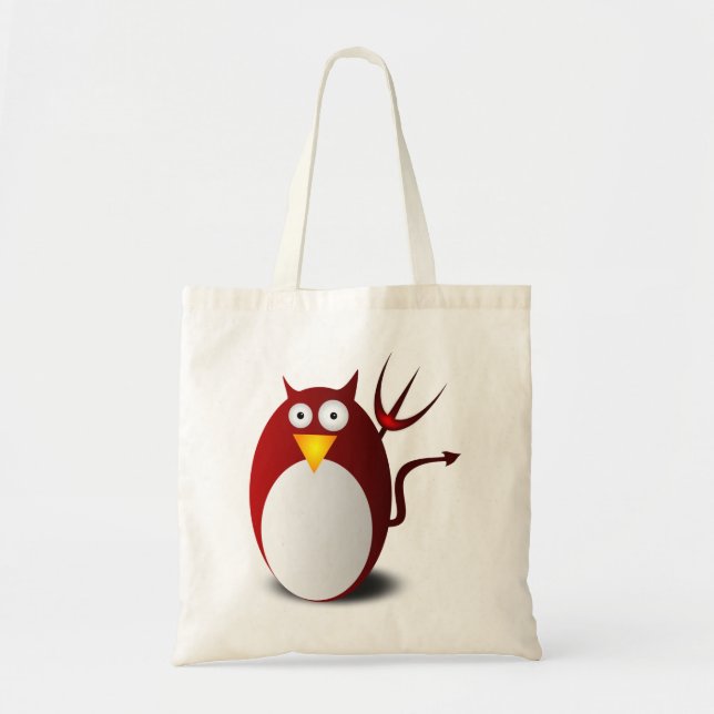 Bolsa Tote Lúcifer do Diabo do Tux Ubuntu do Penguin Linux (Frente)