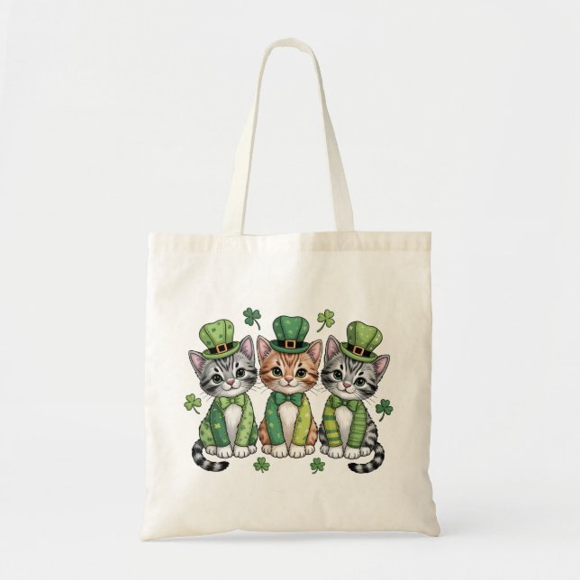 Bolsa Tote Lucky St. Patrick’s Day Kittens-47474 (Frente)