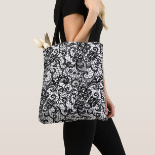 Bolsa Tote Lugar Preto em Branco