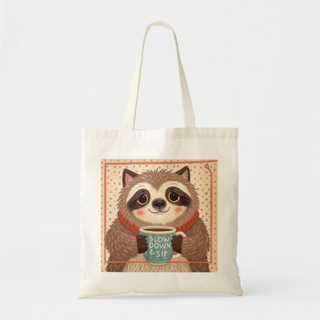 Bolsa Tote Luminosidade de cartoon branca com olhos sonolento (Frente)