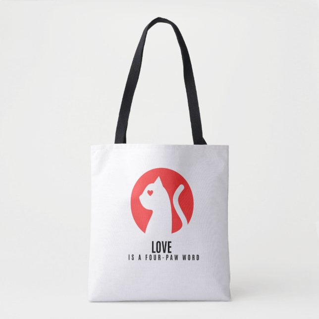 Bolsa Tote Luminous Love Cat Silhouette (Frente)