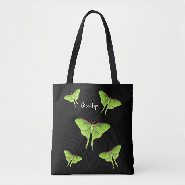 Bolsa Tote Luna Moth cartoon illustration  (Frente)