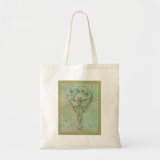 Bolsa Tote Luna moth moon design por Renee Lavoie (Frente)