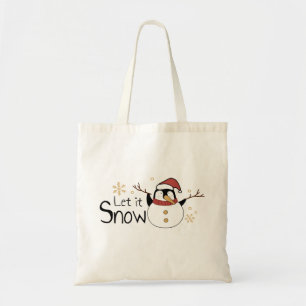 Bolsa Tote Lunático deixe-o nevar Natal do boneco de neve