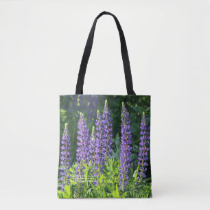 Bolsa Tote Lupine nativo roxo de Minnesota