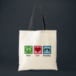 Bolsa Tote Luta Peace Love<br><div class="desc">Luta do Amor pela Paz. Legal presente de lutador com um sinal de paz,  coração e duas caras batendo em uma fechadura conjunta em uma partida de luta no anel. Incrível treinador de lutas presente de alguém que luta em uma equipe.</div>